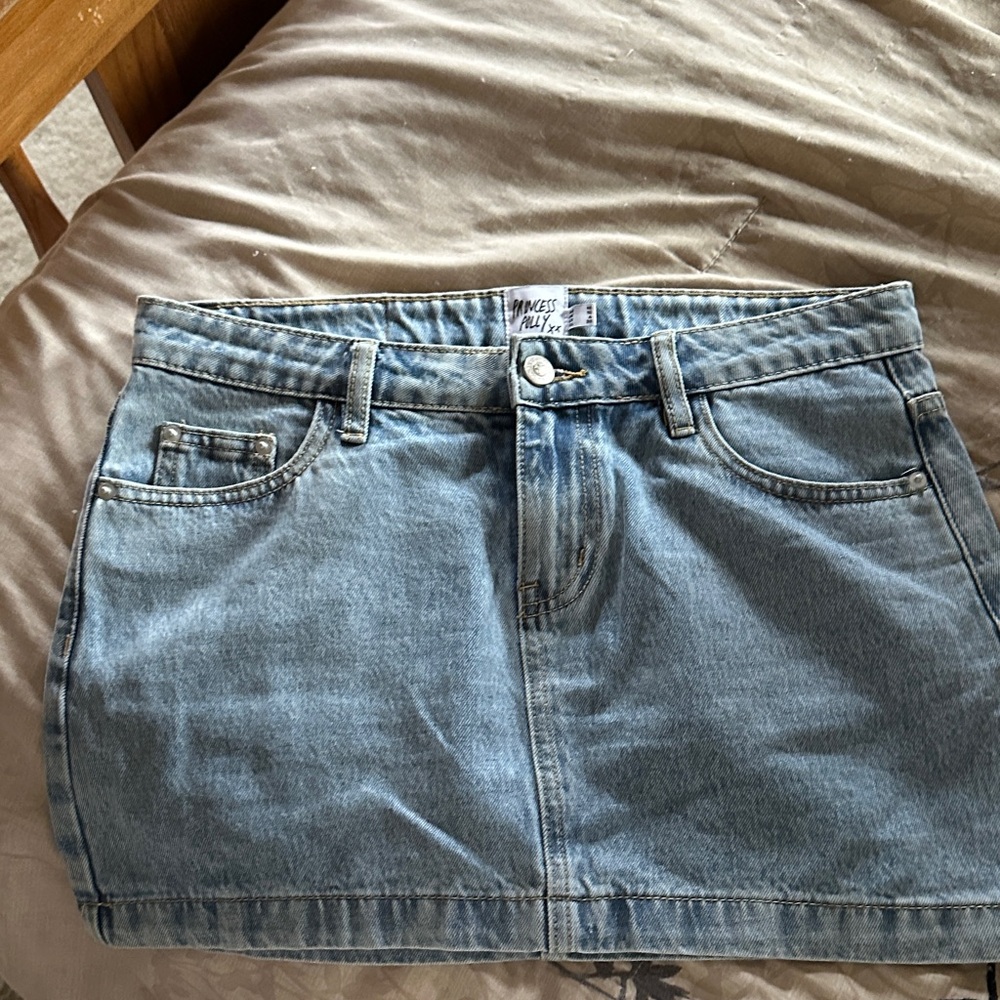 Princess Polly Light Blue Denim Mini Skirt